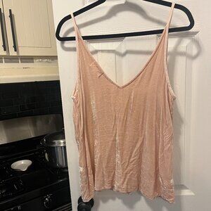 Bella Dahl Crushed Pink Velvet Tank Top